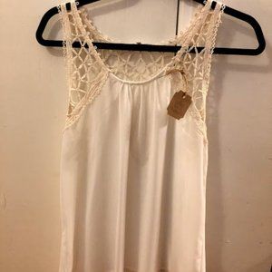 Cream Cami Blouse with lace straps - NWT